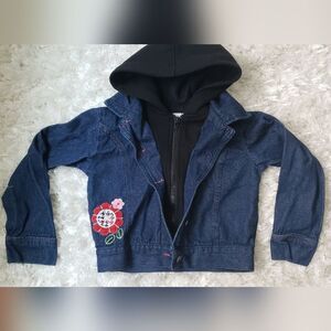 Blueberi boulevard girls jeans jacket with hoodie size 5T